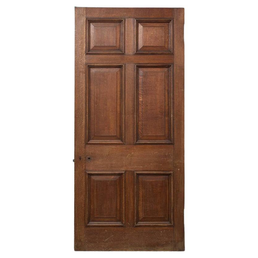 19th Century Georgian Style Oak 
Mahogany 6-Panel Door For Sale