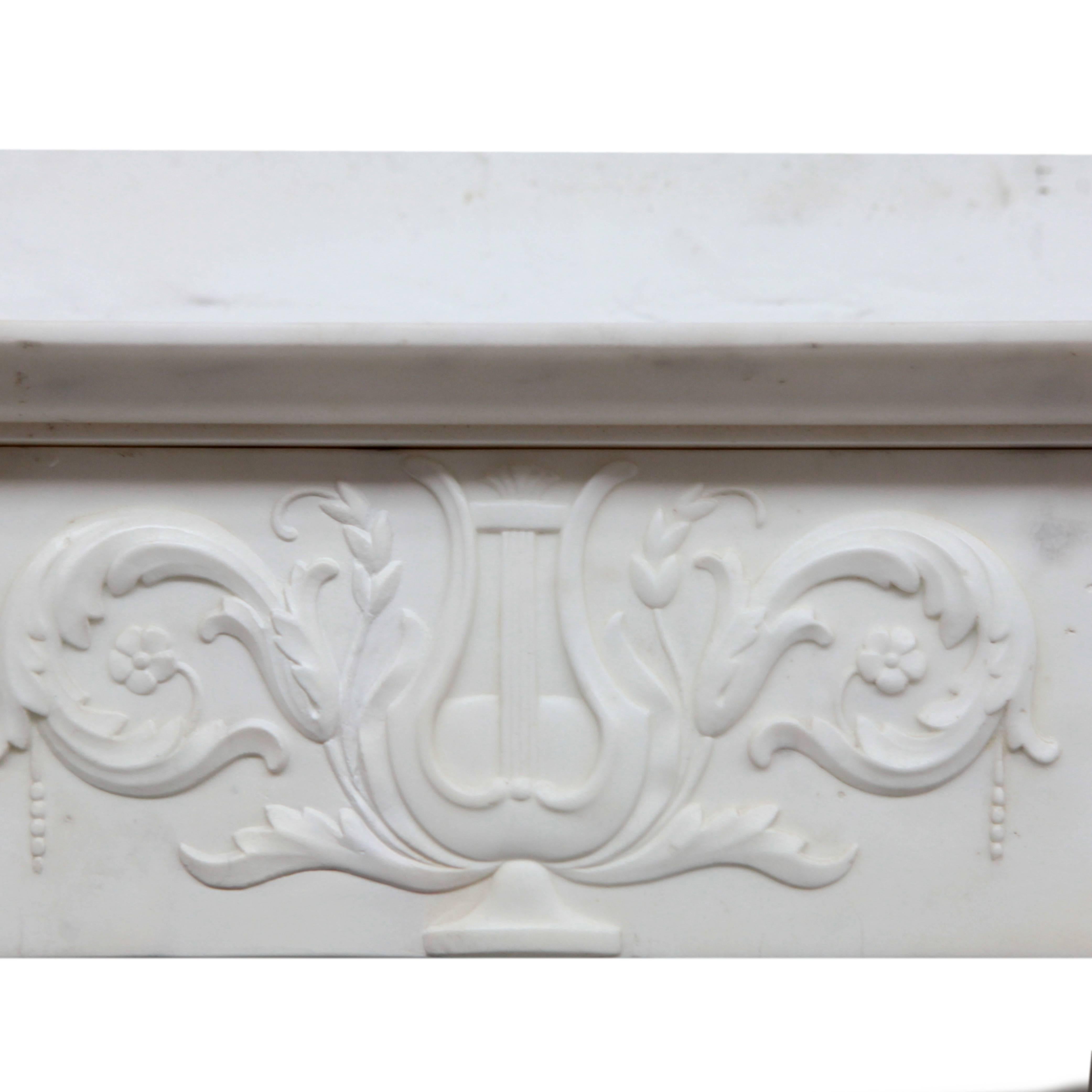 19th Century Georgian White Statuary Marble Fireplace Surroundiece 3