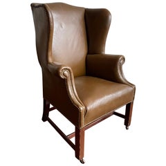 19th Century Georgian Wingchair in Leather