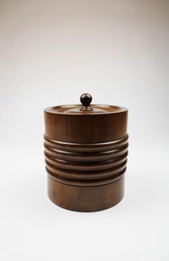 19th Century Georgian wooden treen Tobacco Jar with loose flat cover Netherlands