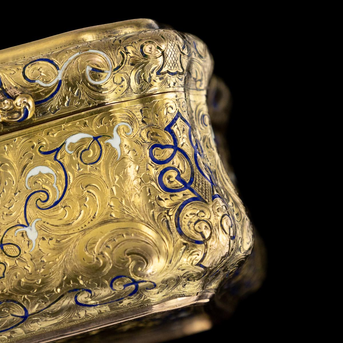 19th Century German 14-Karat Solid Gold and Enamel Snuff Box, Weishaupt & Sohne 11
