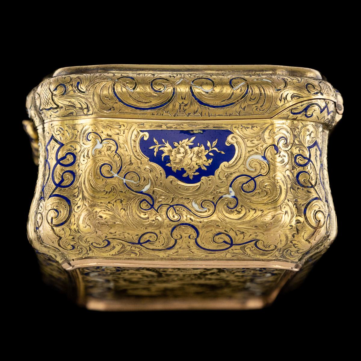 19th Century German 14-Karat Solid Gold and Enamel Snuff Box, Weishaupt & Sohne 2