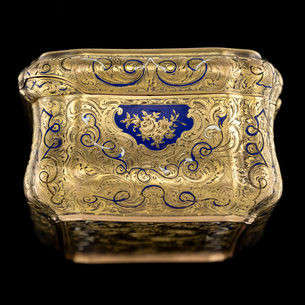 19th Century German 14-Karat Solid Gold and Enamel Snuff Box, Weishaupt & Sohne 4