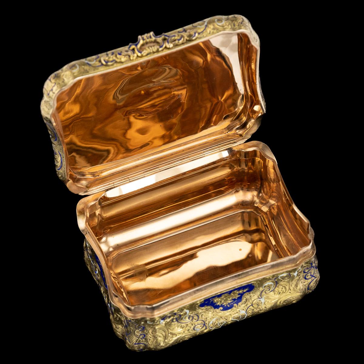 19th Century German 14-Karat Solid Gold and Enamel Snuff Box, Weishaupt & Sohne 5