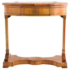 19th Century German Antique Biedermeier Shellac Polished Cherrywood Sewing Table