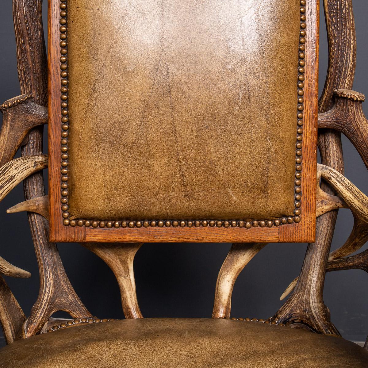 19th Century German Antler Horn Hall Chair, Black Forest, c.1880 7