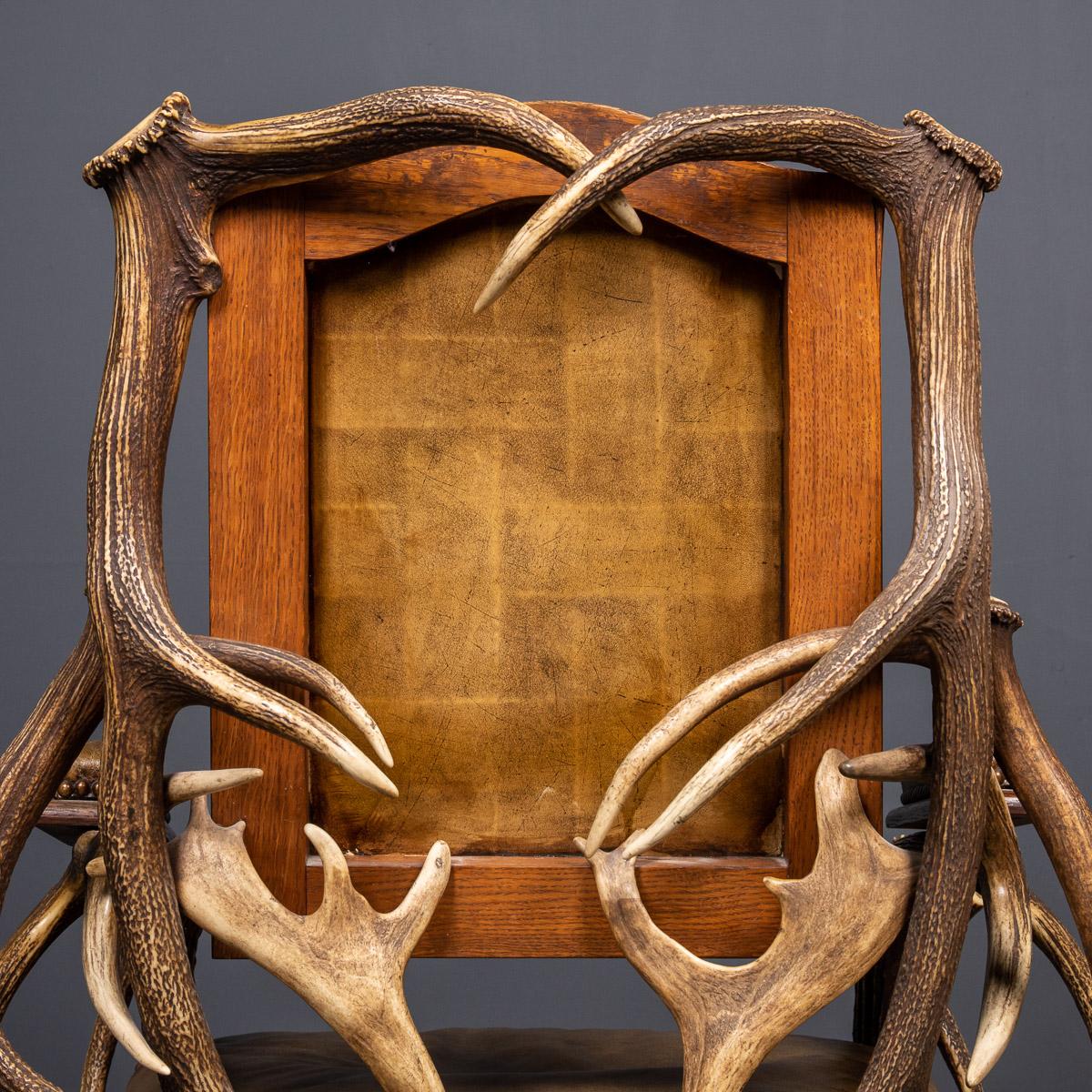 19th Century German Antler Horn Hall Chair, Black Forest, c.1880 8