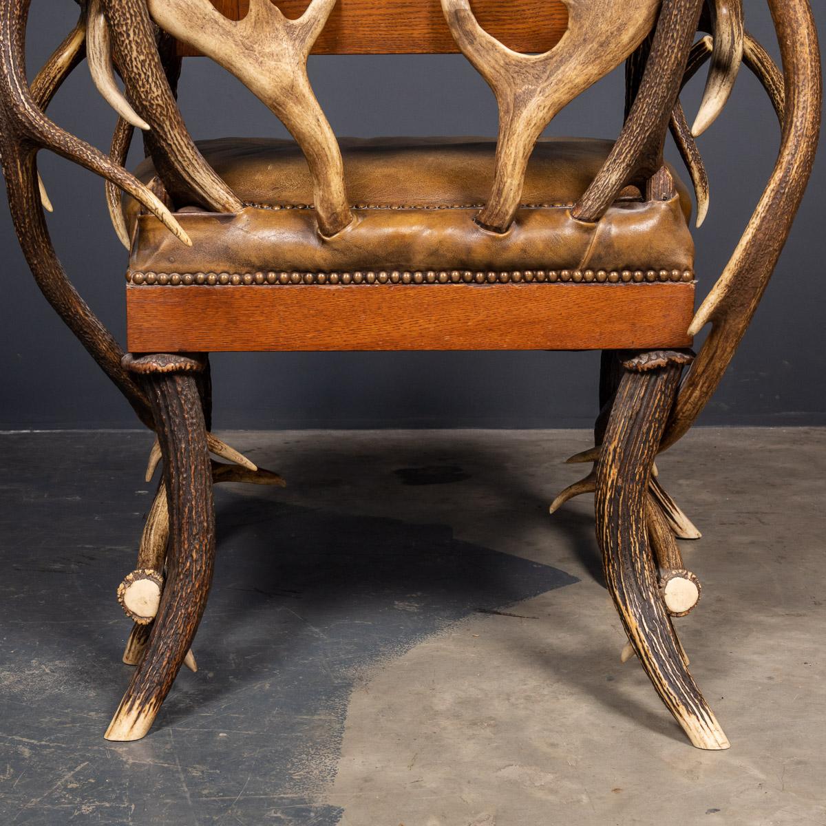 19th Century German Antler Horn Hall Chair, Black Forest, c.1880 10