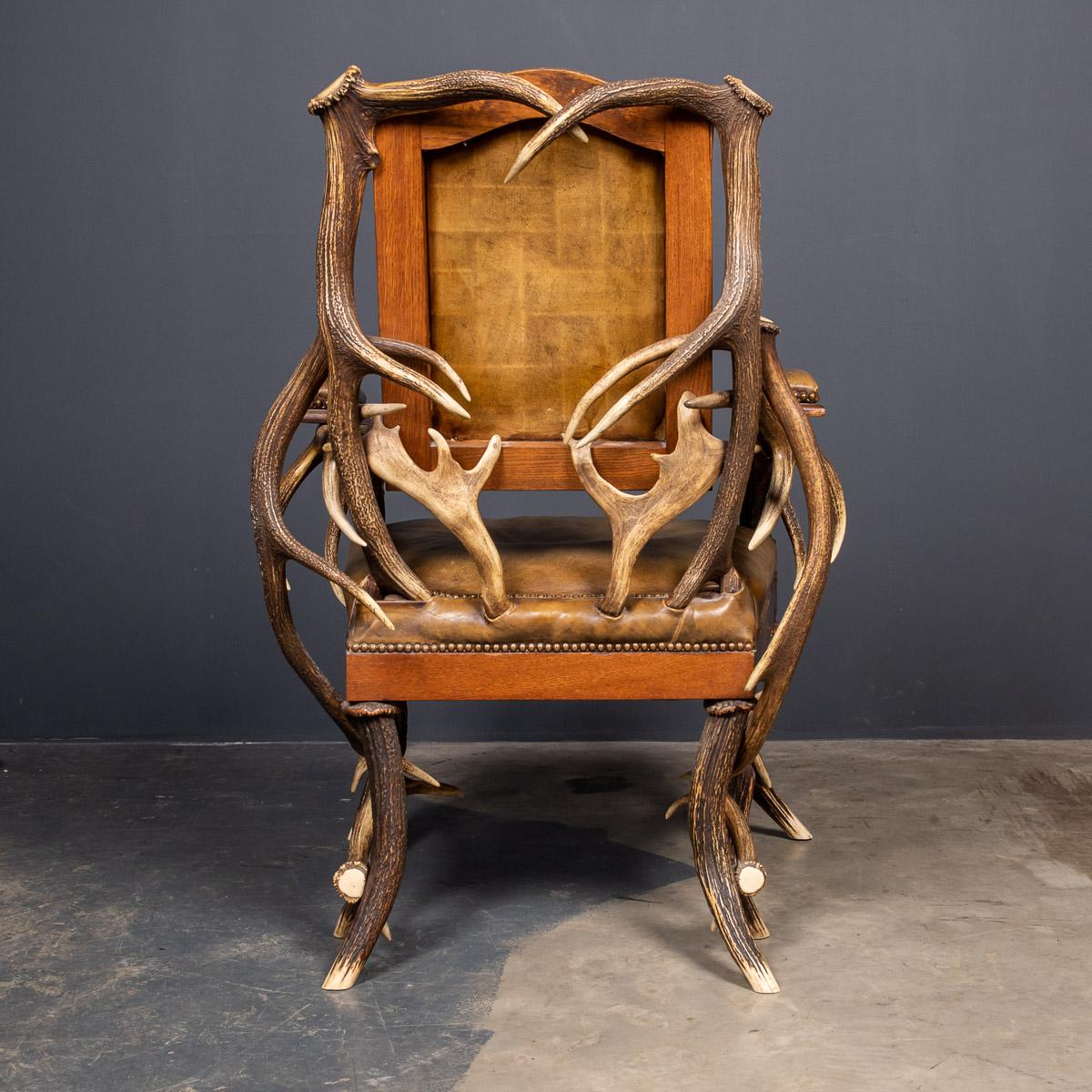 19th Century German Antler Horn Hall Chair, Black Forest, c.1880 3