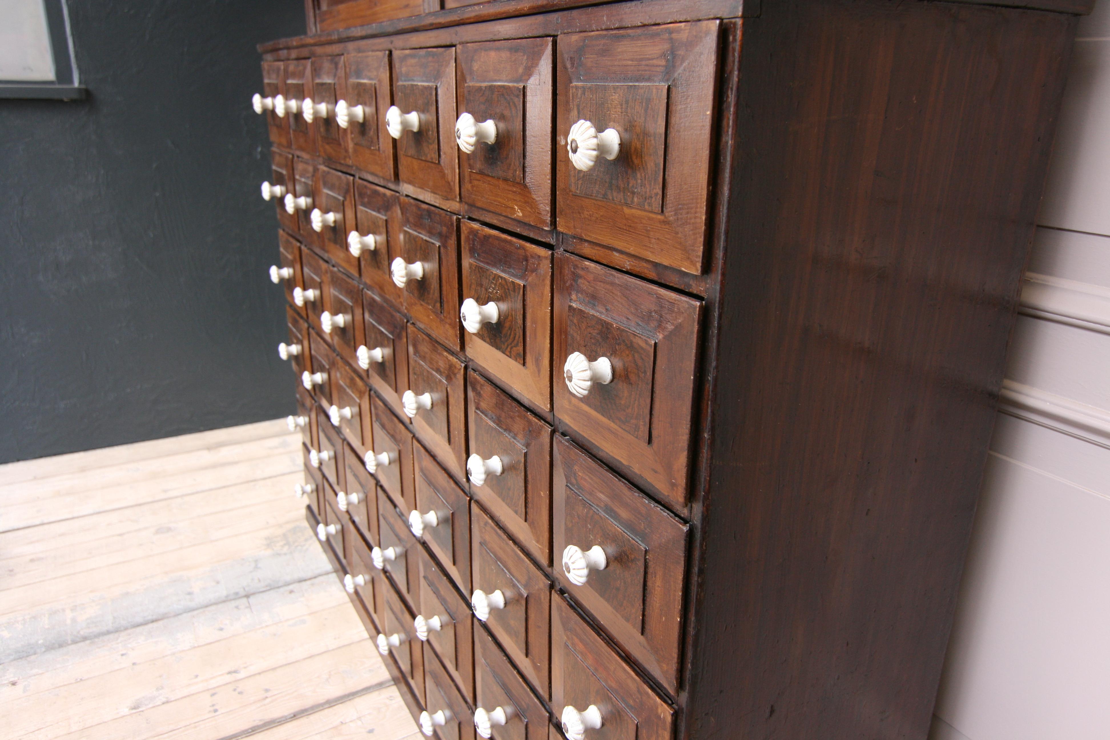 19th Century German Apothecary Cabinet in Original Paint 6