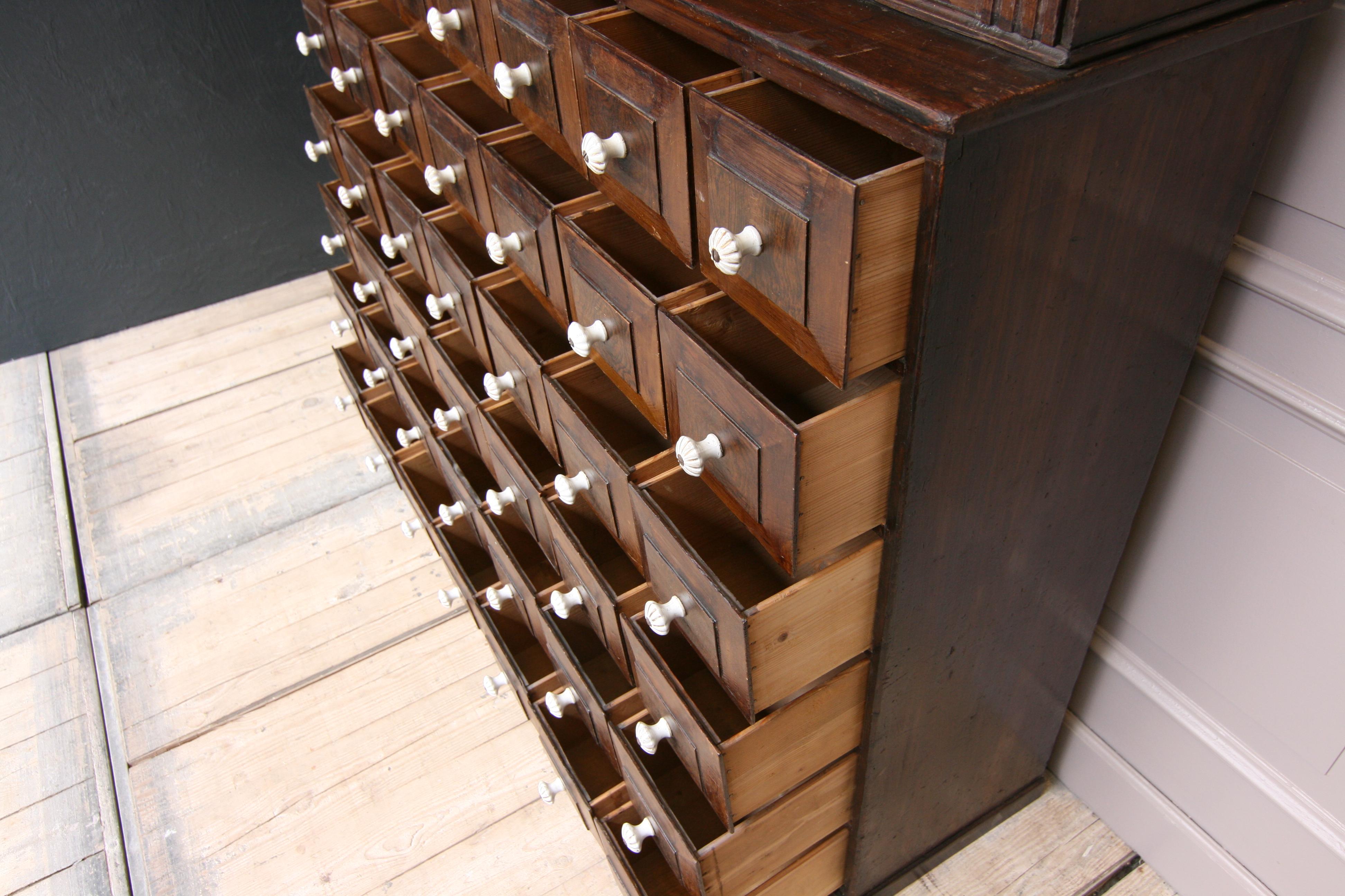 19th Century German Apothecary Cabinet in Original Paint 8