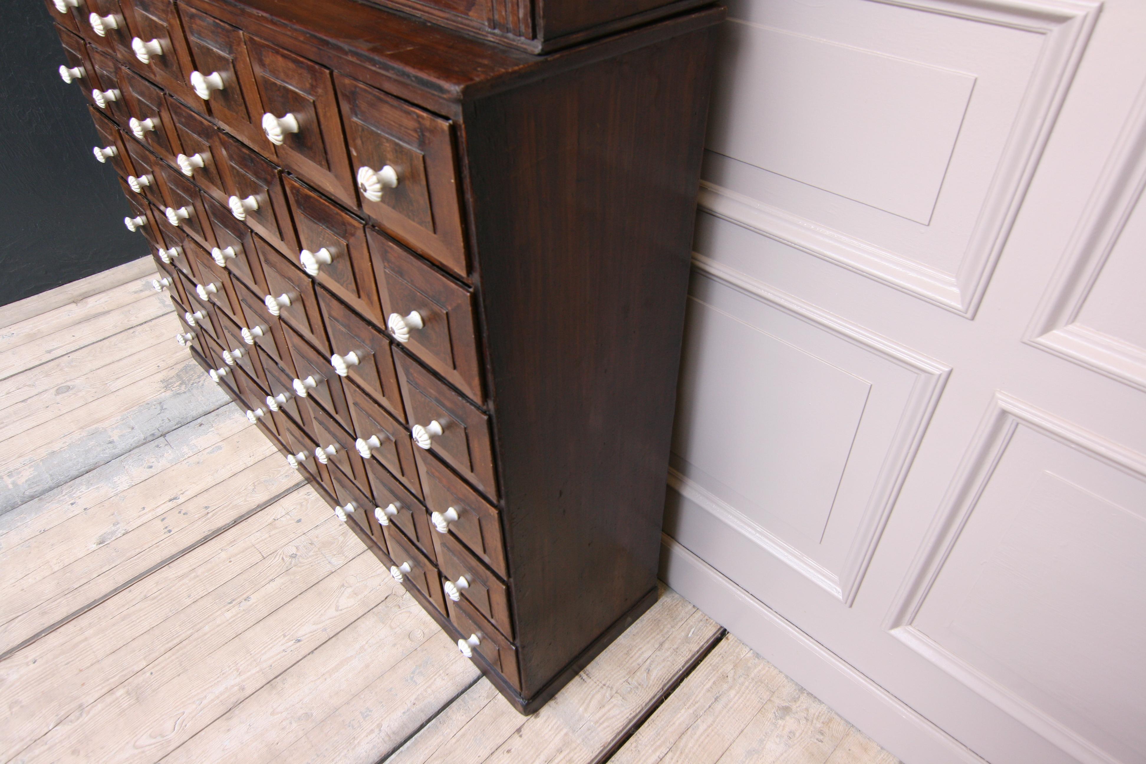 19th Century German Apothecary Cabinet in Original Paint 10