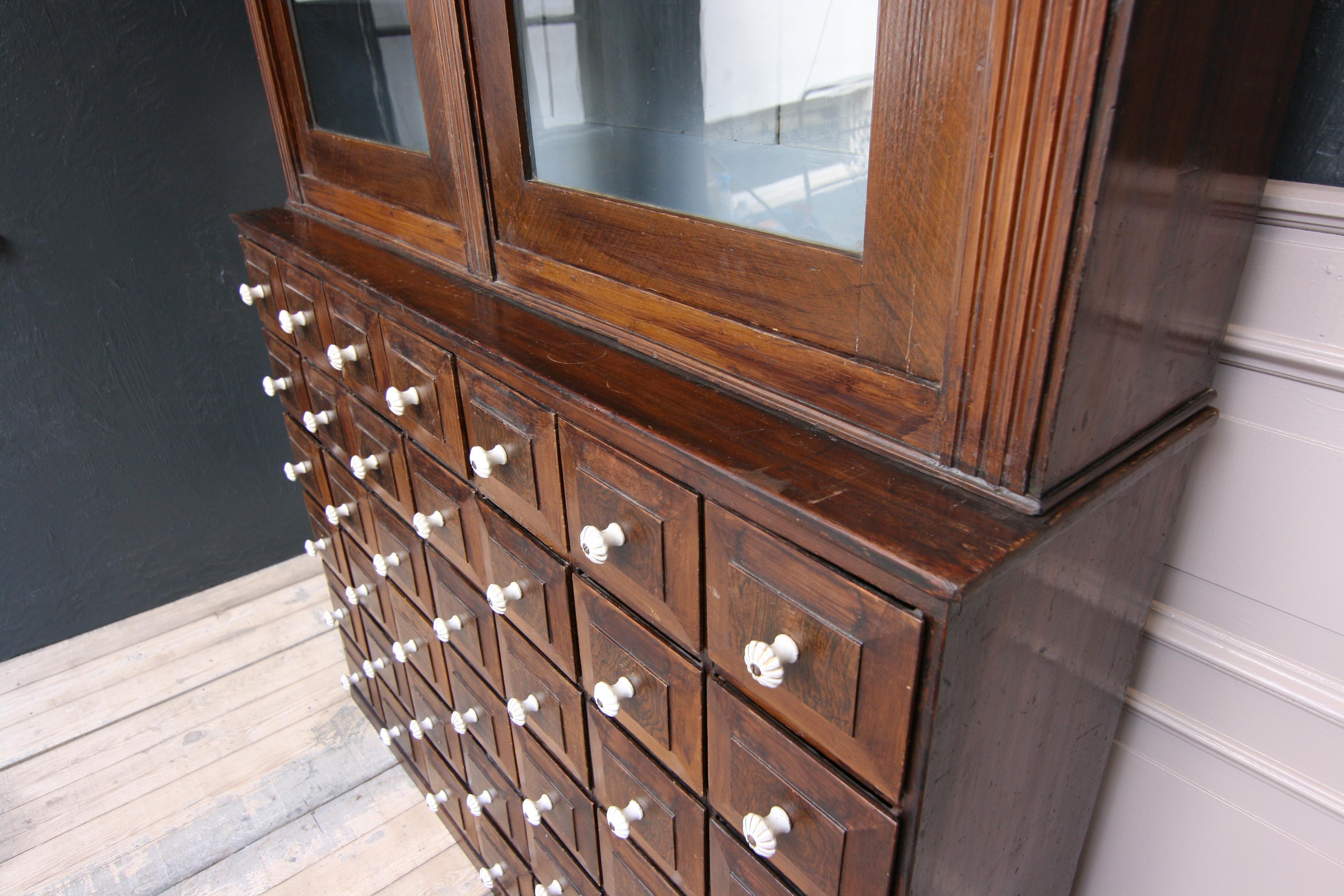 19th Century German Apothecary Cabinet in Original Paint 4