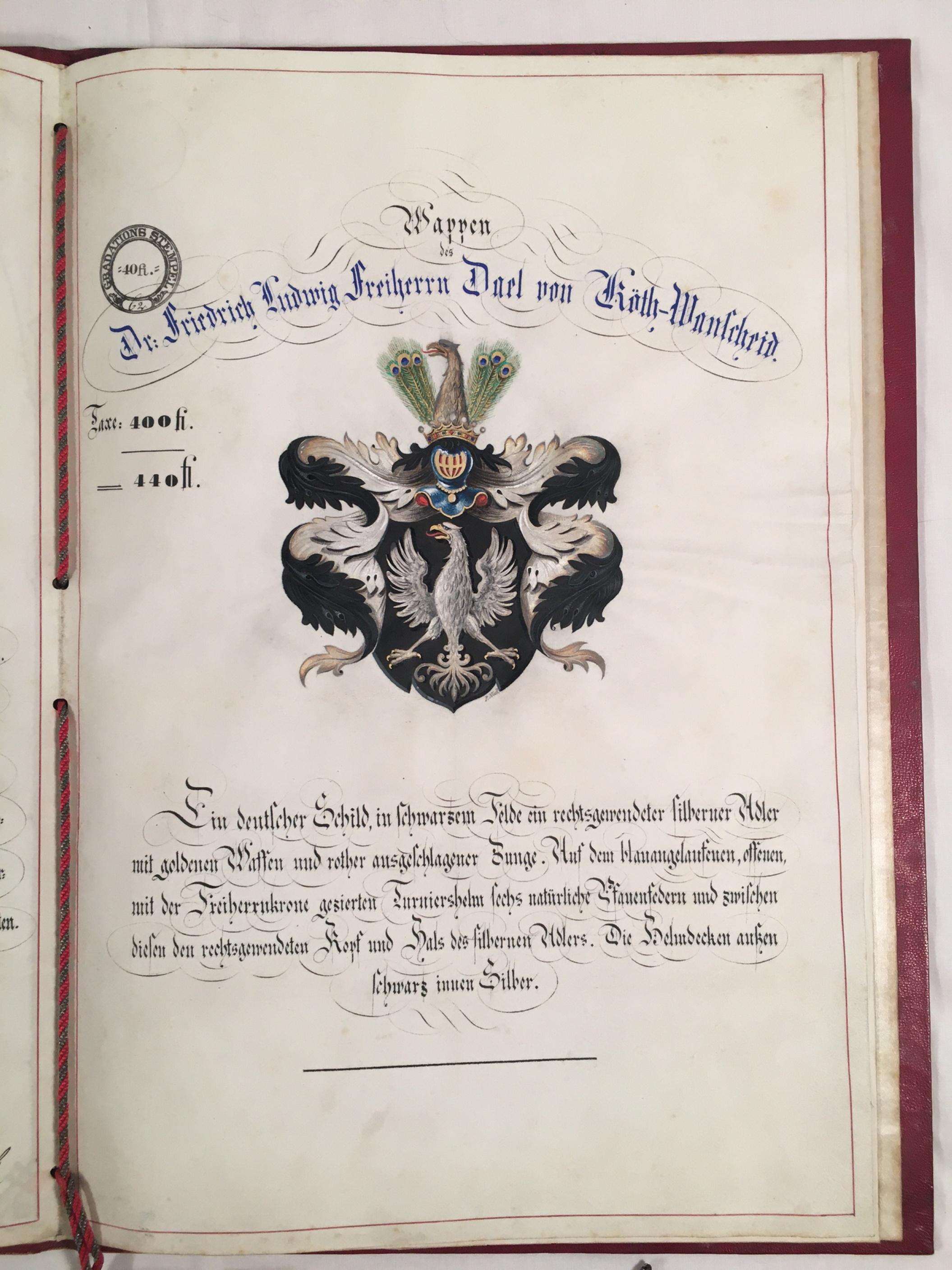 19th Century German Baronship Document, Archduke Ludwig III of Hessen For Sale 4