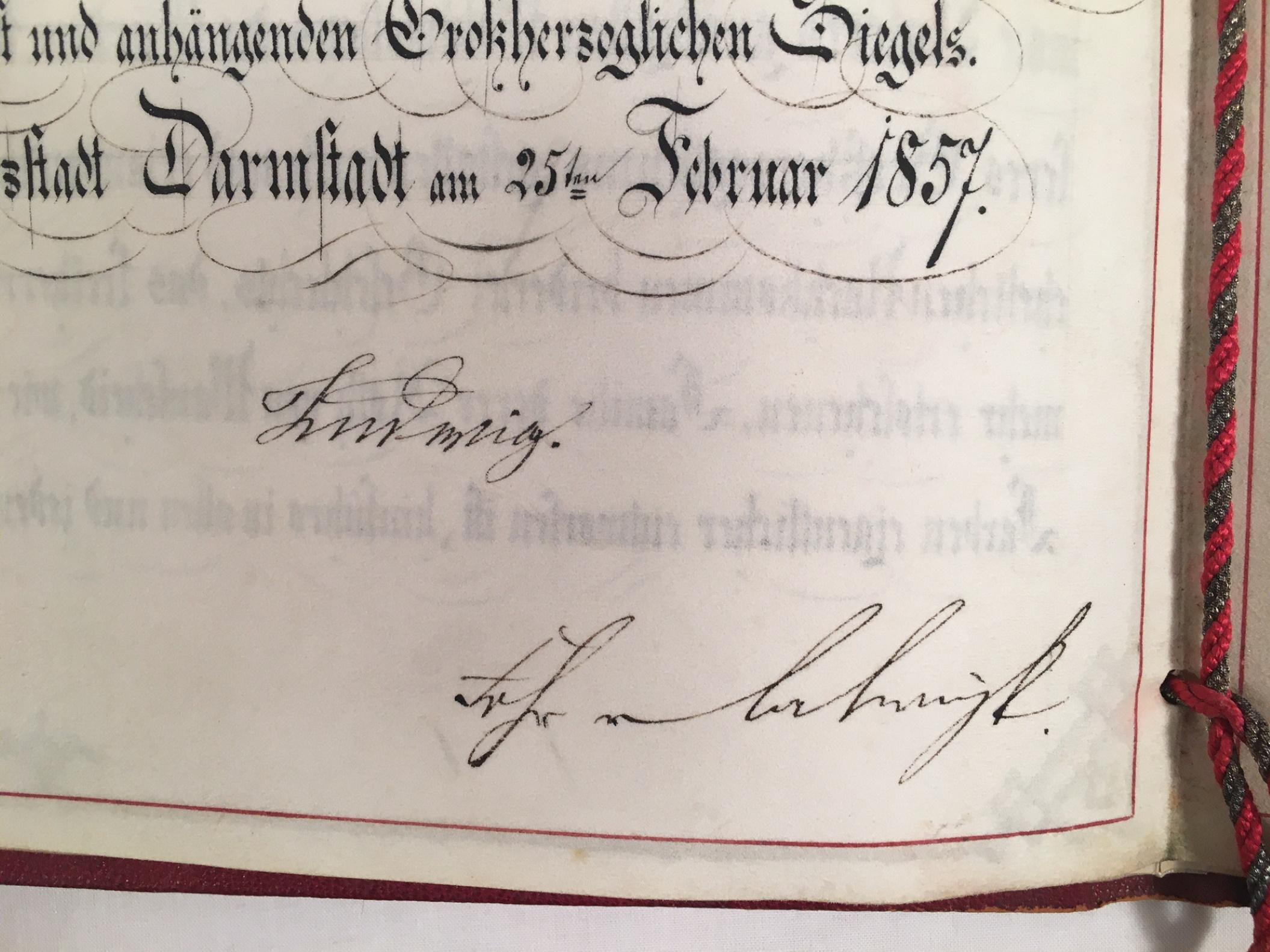 19th Century German Baronship Document, Archduke Ludwig III of Hessen For Sale 8