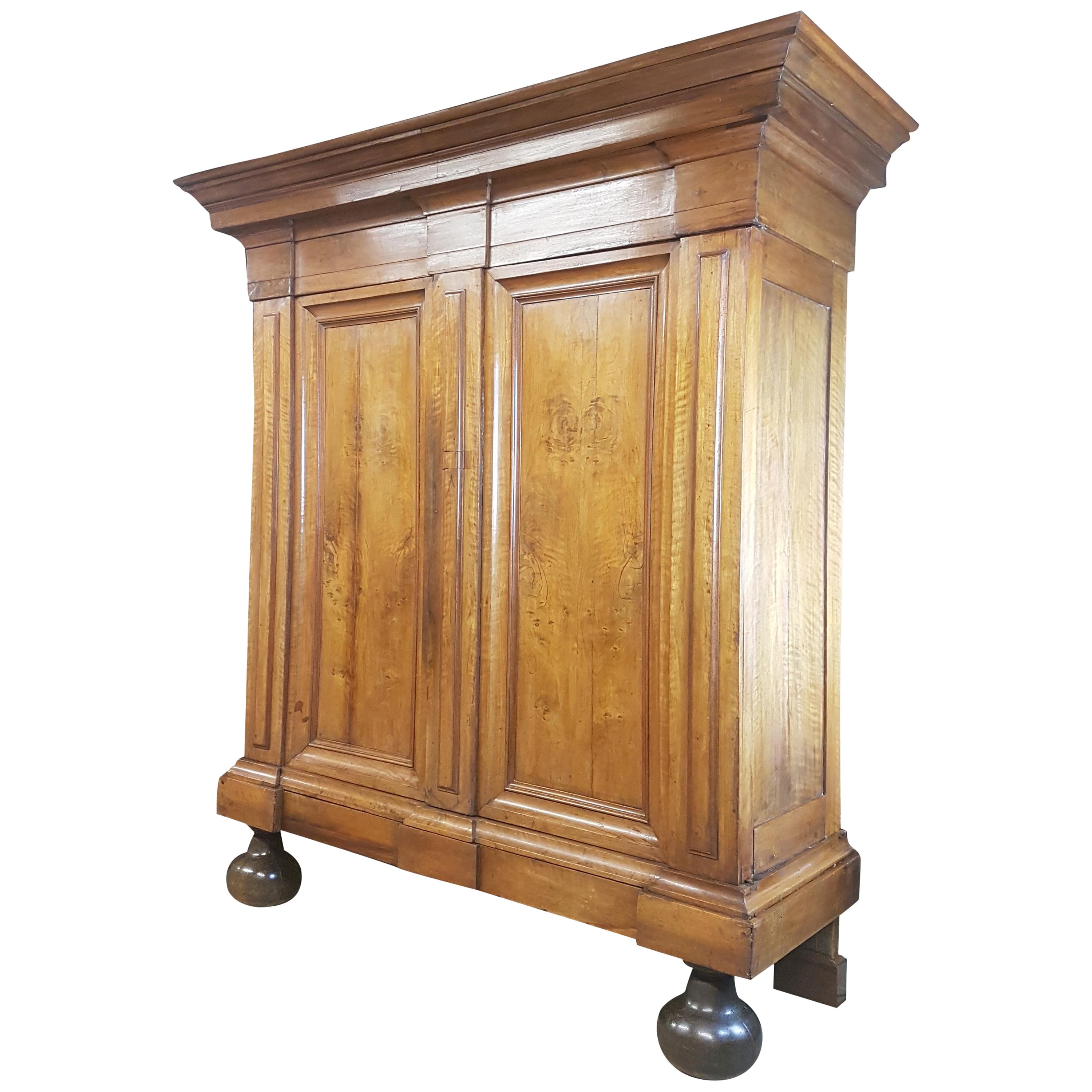 19th Century German Baroque Style Walnut Armoire For Sale