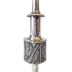 19th Century German Berlin Silver Filigree Spice Tower Judaica Havdalah Besamin