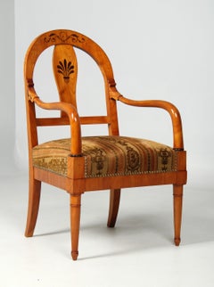 19th Century German Biedermeier Armchair, Fauteuil, Cherry, circa 1830