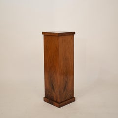 19th Century German Biedermeier Brown Walnut Plinth for Sculpture Display, 1830