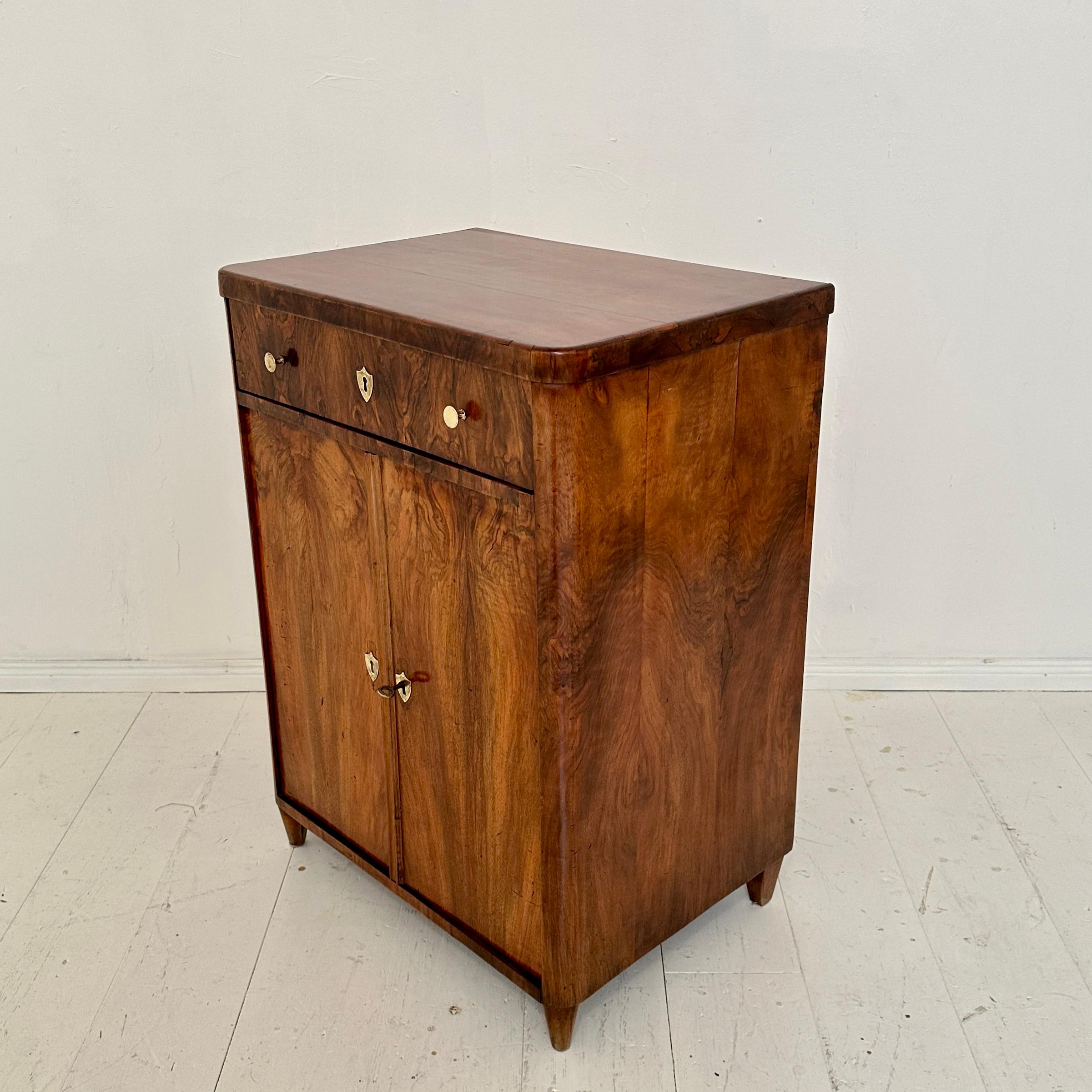 Cassettiera Biedermeier tedesca del XIX secolo / Mezzo armadio in noce, 1830 in vendita 4