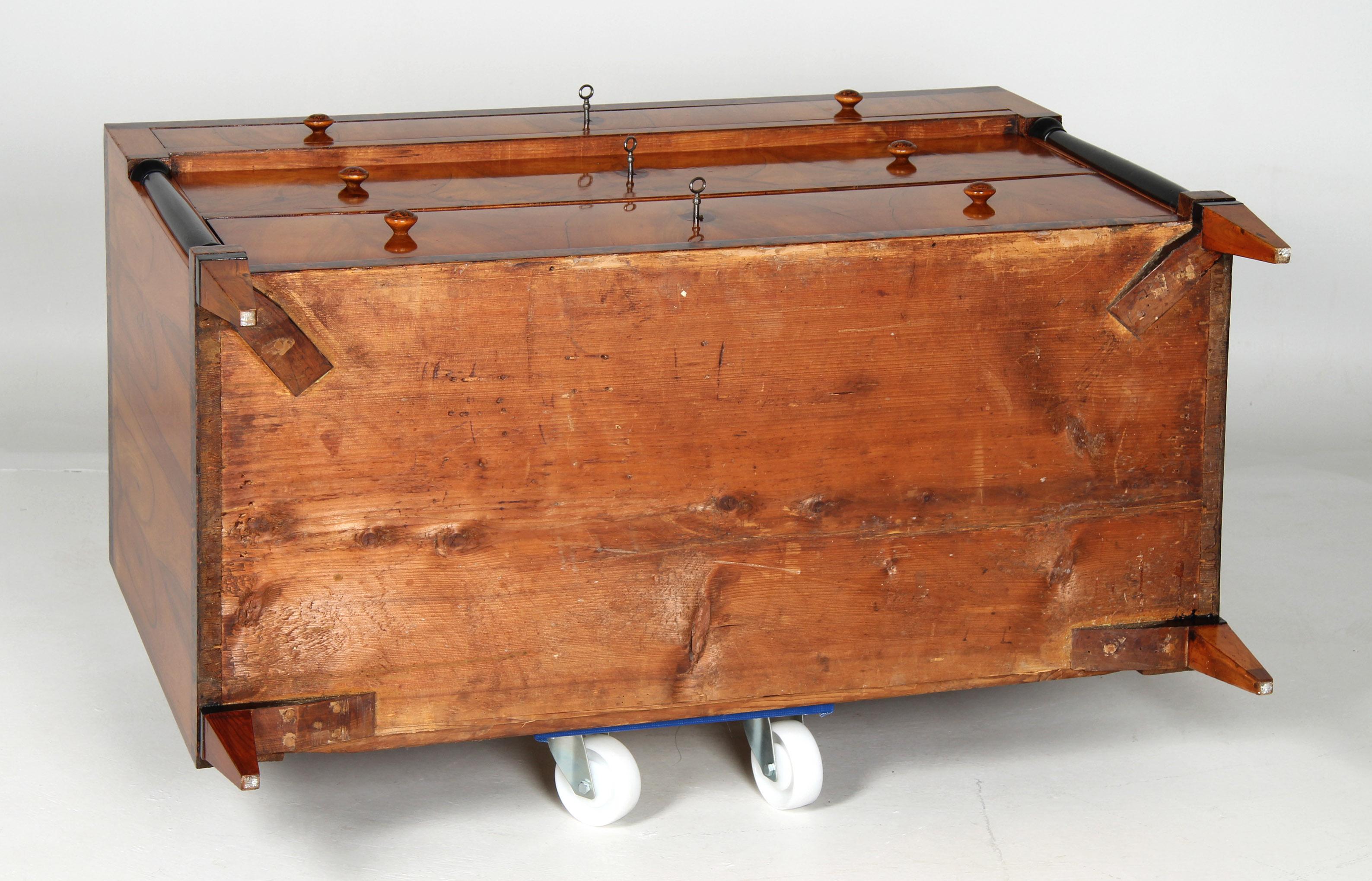 Cassettiera Biedermeier tedesca del XIX secolo, noce, Baviera, circa 1820 in vendita 9