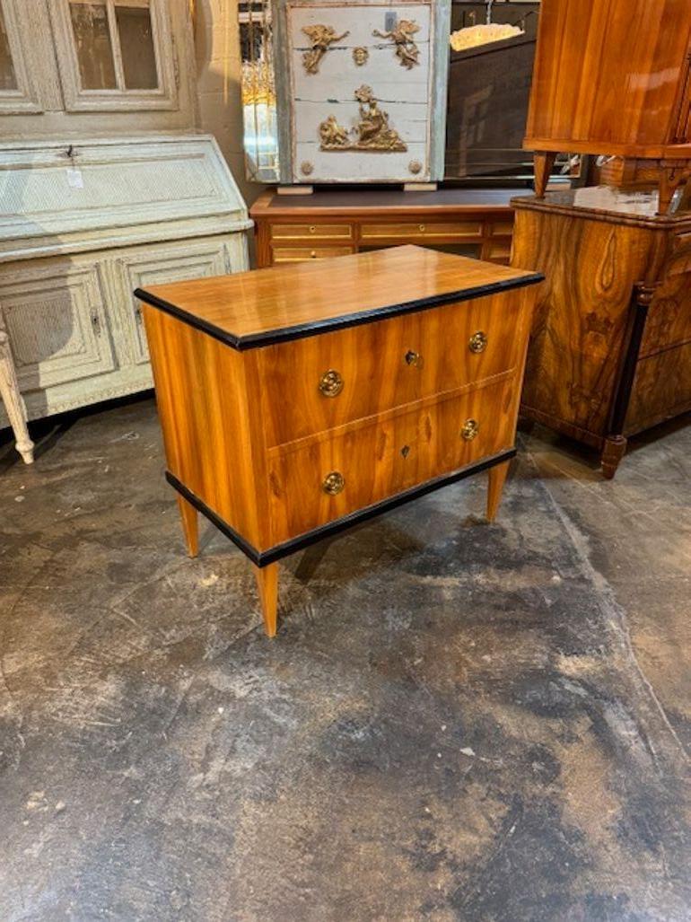 Cassapanca Biedermeier tedesca del XIX secolo con dettagli ebanizzati in vendita 1