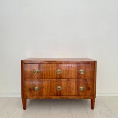 19th Century German Biedermeier Commode in Cherry Wood and Brass Fittings, 1820s