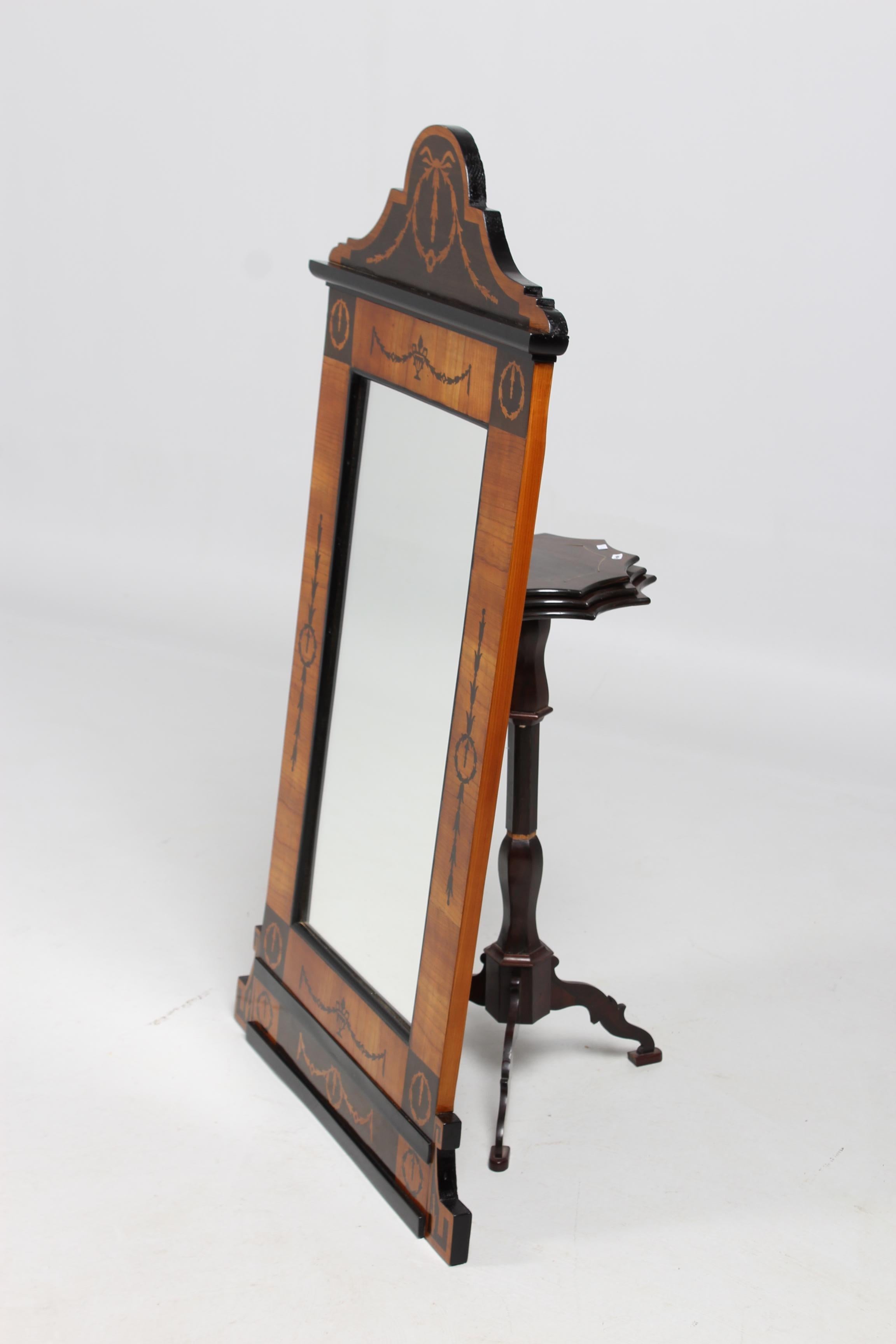 19th Century German Biedermeier Mirror, Cherry, 130 cm For Sale 4