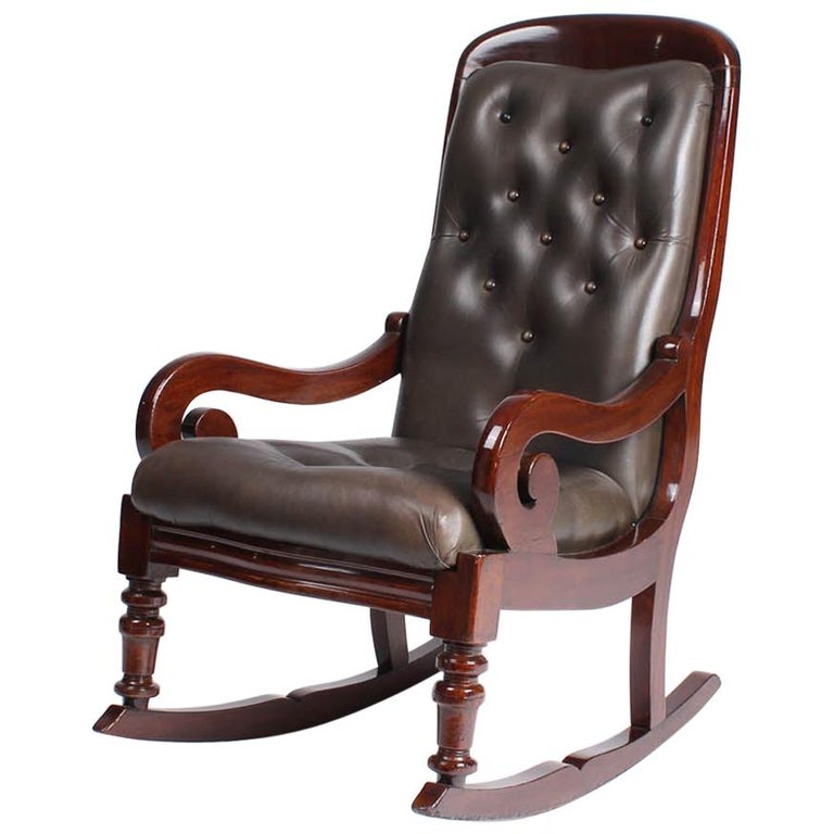 19th Century German Biedermeier Rocking Chair, Mahogany, 1840-1850 ...