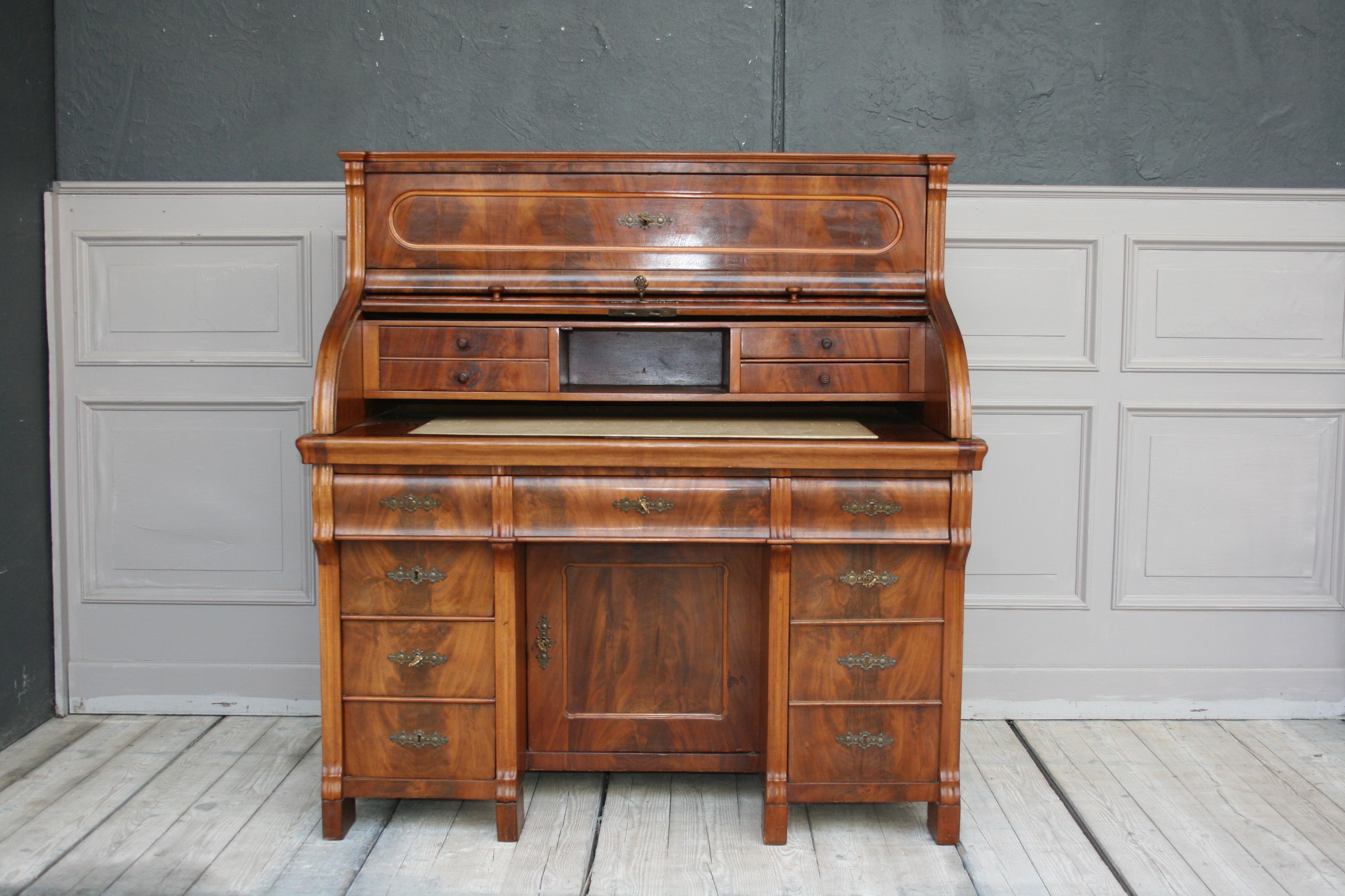 pine roll top desk