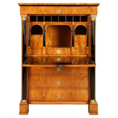 19th Century German Biedermeier Secretaire, Ashwood, circa 1825