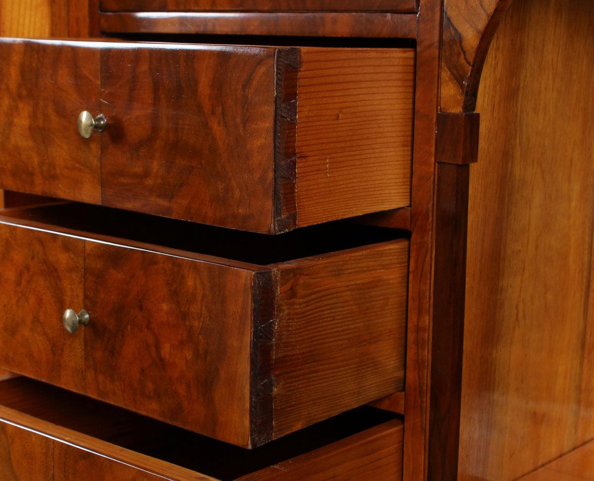 19th Century German Biedermeier Secretaire, Secretary in Cherry and Walnut 2