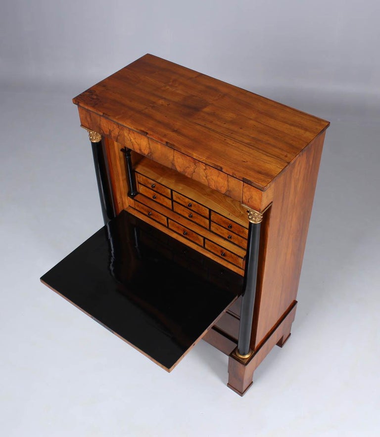 19th Century German Biedermeier Secretaire, Walnut Secretary circa 1825 ...