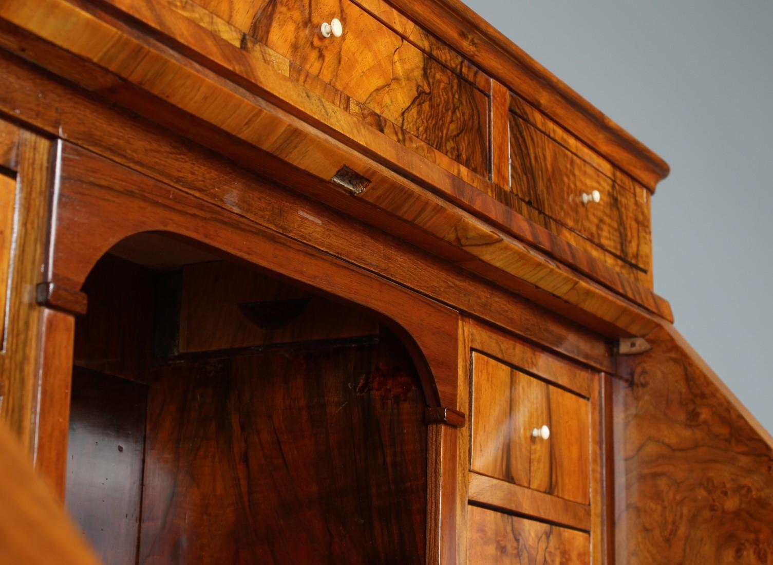 Mid-19th Century 19th Century German Biedermeier Secretary with 100 Signatures, Walnut, c. 1830