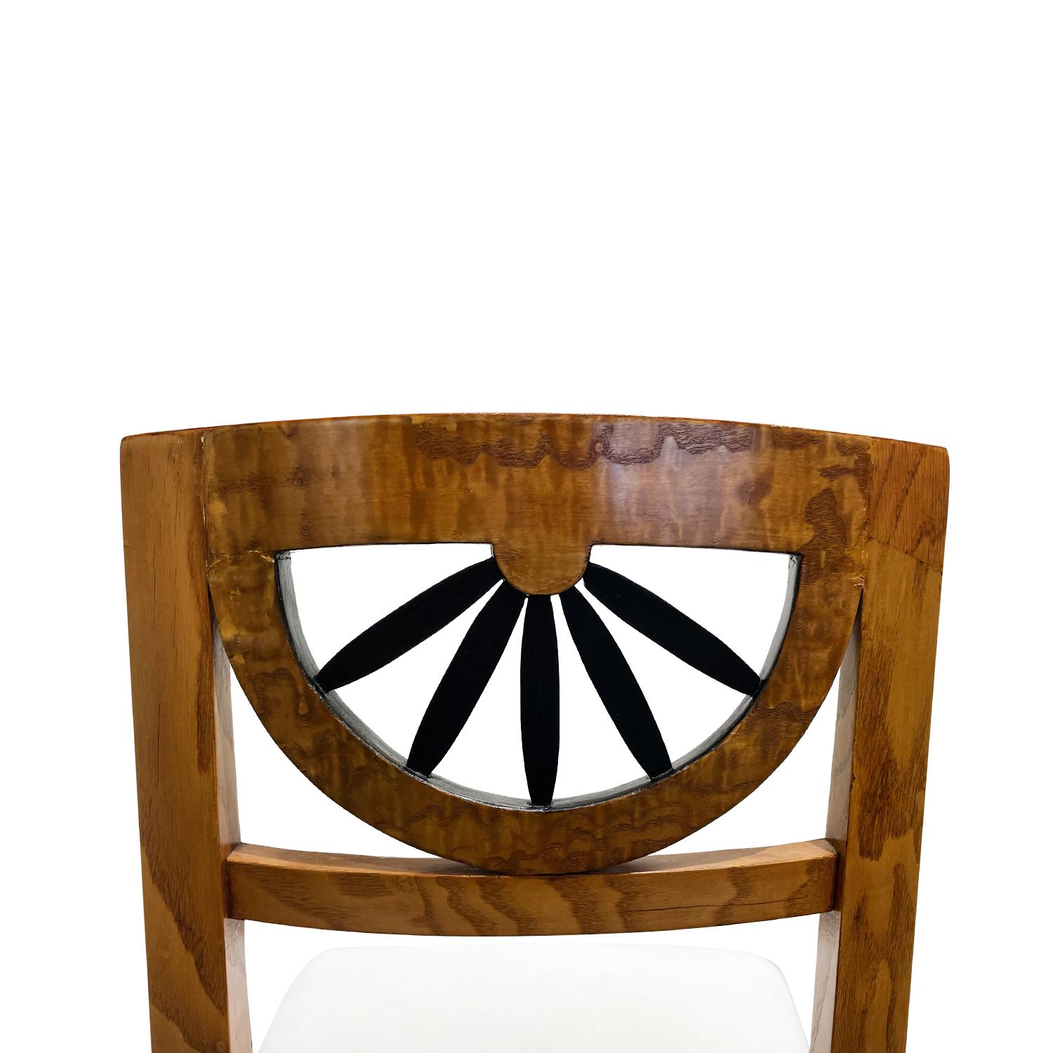 19th Century German Biedermeier Set of Six Antique Birchwood Dining Room Chairs 4