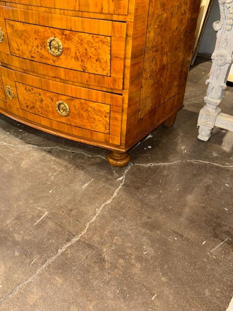 19th Century German Biedermeier Shaped Front Burl Walnut Commode For Sale 6