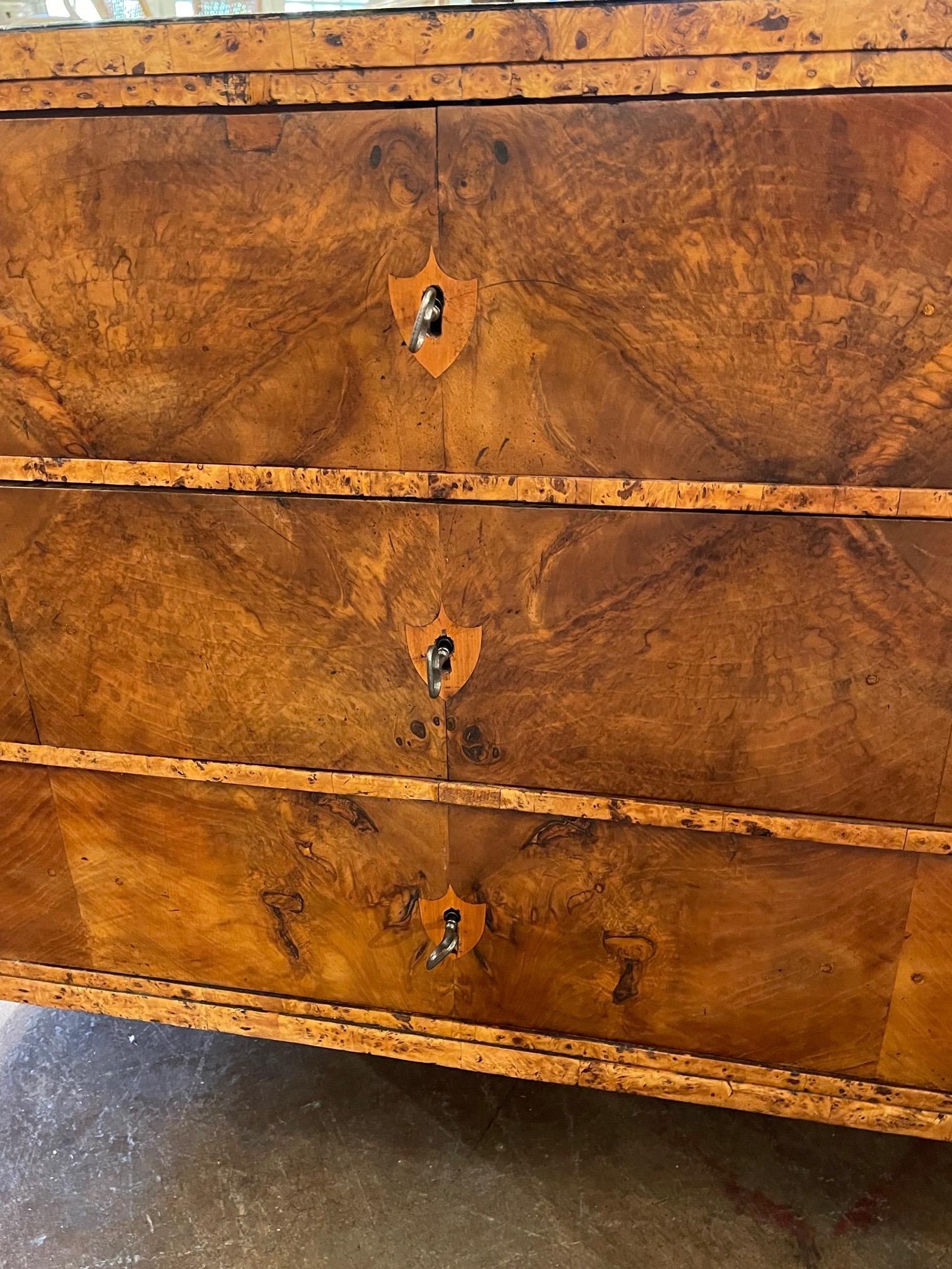 19th Century German Biedermeier Walnut and Elm Commode In Good Condition In Dallas, TX