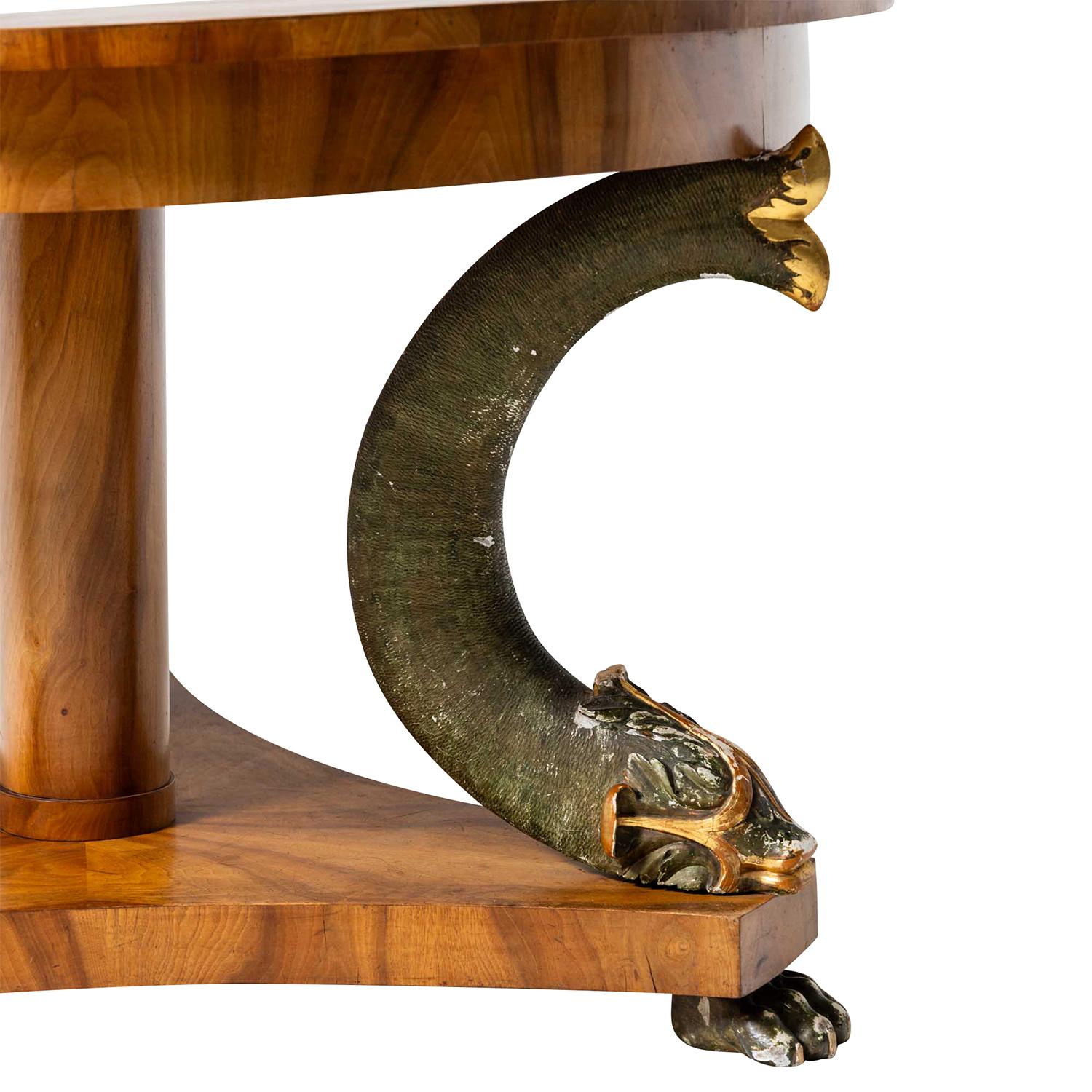 Table centrale en noyer Biedermeier allemand du 19e siècle - Table ancienne en bois de feuillus en vente 2