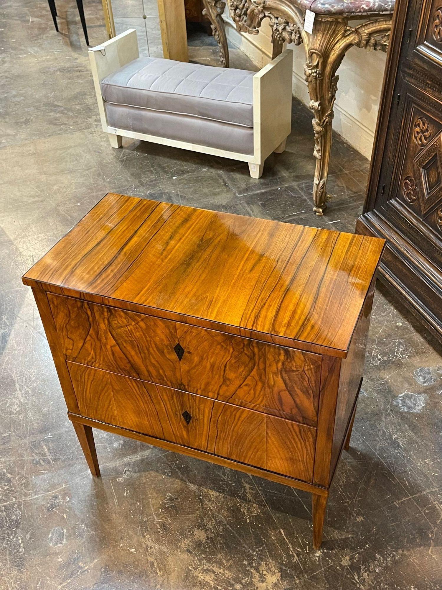 19th Century German Biedermeier Walnut Chest In Good Condition In Dallas, TX