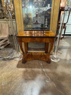 19th Century German Biedermeier Walnut Console with Ebonized Details