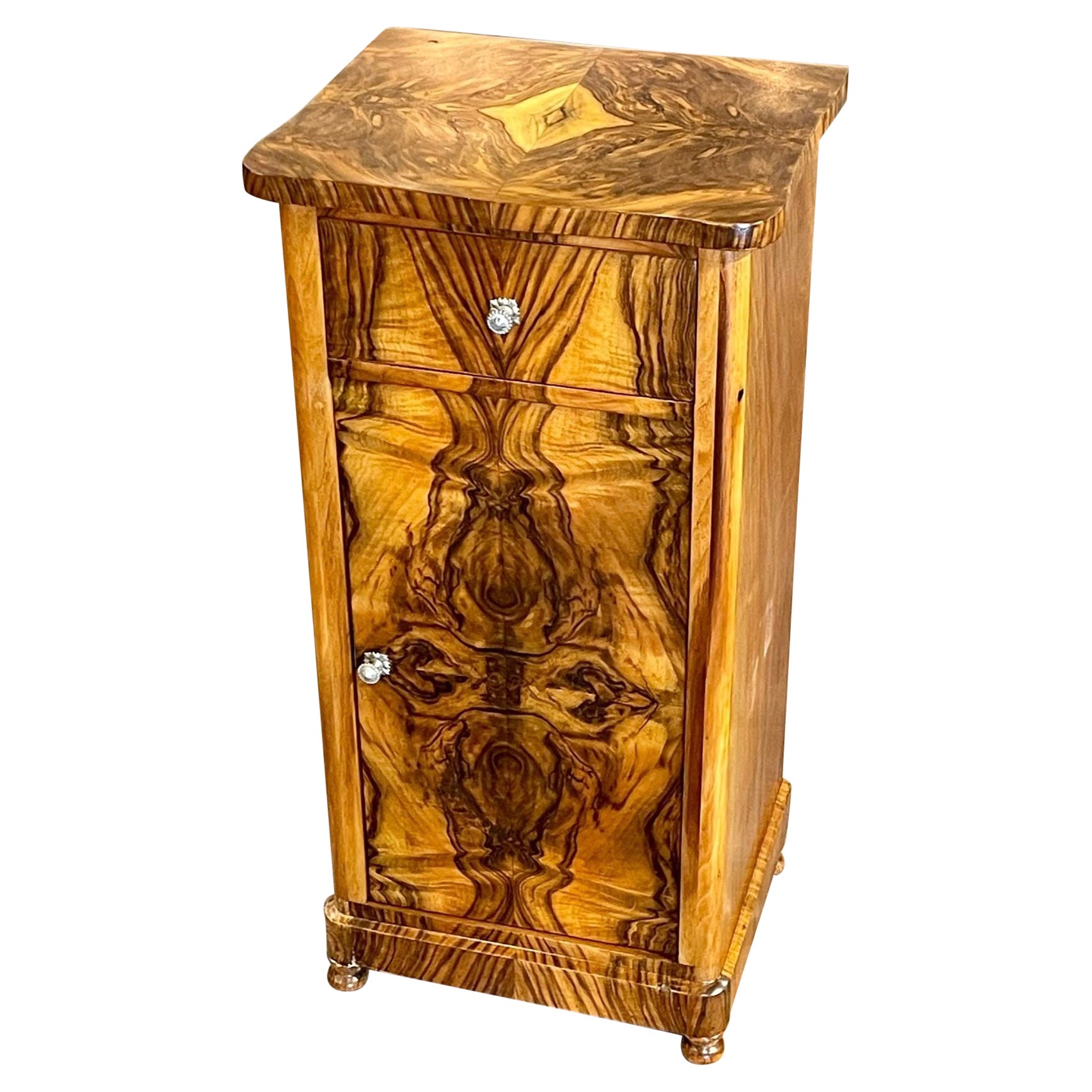 19th Century German Biedermeier Walnut Stand