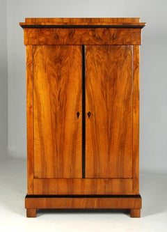 19th Century German Biedermeier Wardrobe, Walnut with Wonderful Grain Pattern