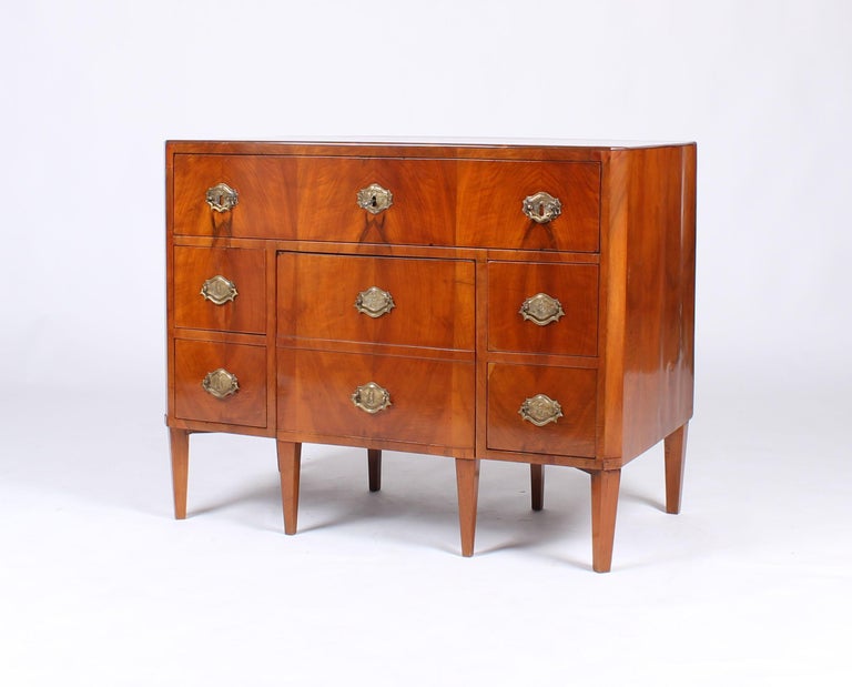 19th Century German Biedermeier Writing Desk, Chest of Drawers, Walnut ...