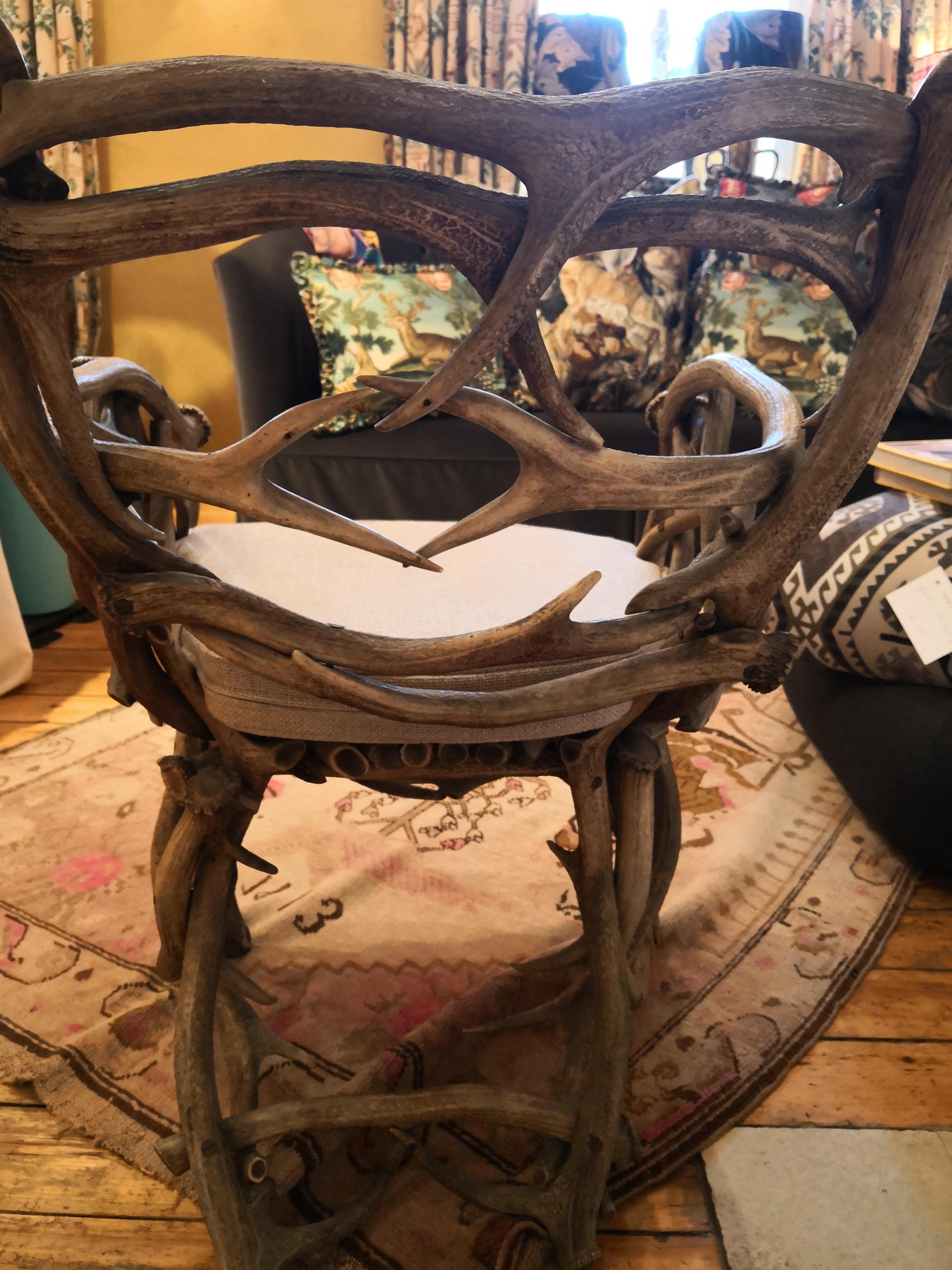 19th Century German Black Forest Antler Trophy Armchair 6