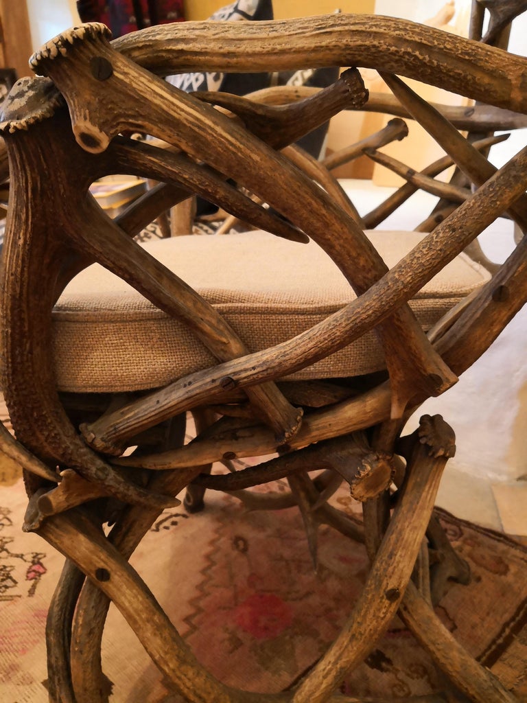 19th Century German Black Forest Antler Trophy Armchair For Sale 8