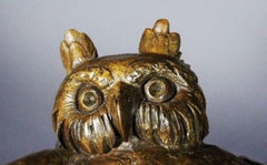19th Century German Black Forest Carved Lindenwood Owl Coat Rack
