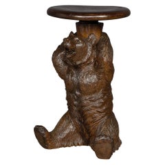 Antique 19th Century German Black Forest Piano Stool, c.1890