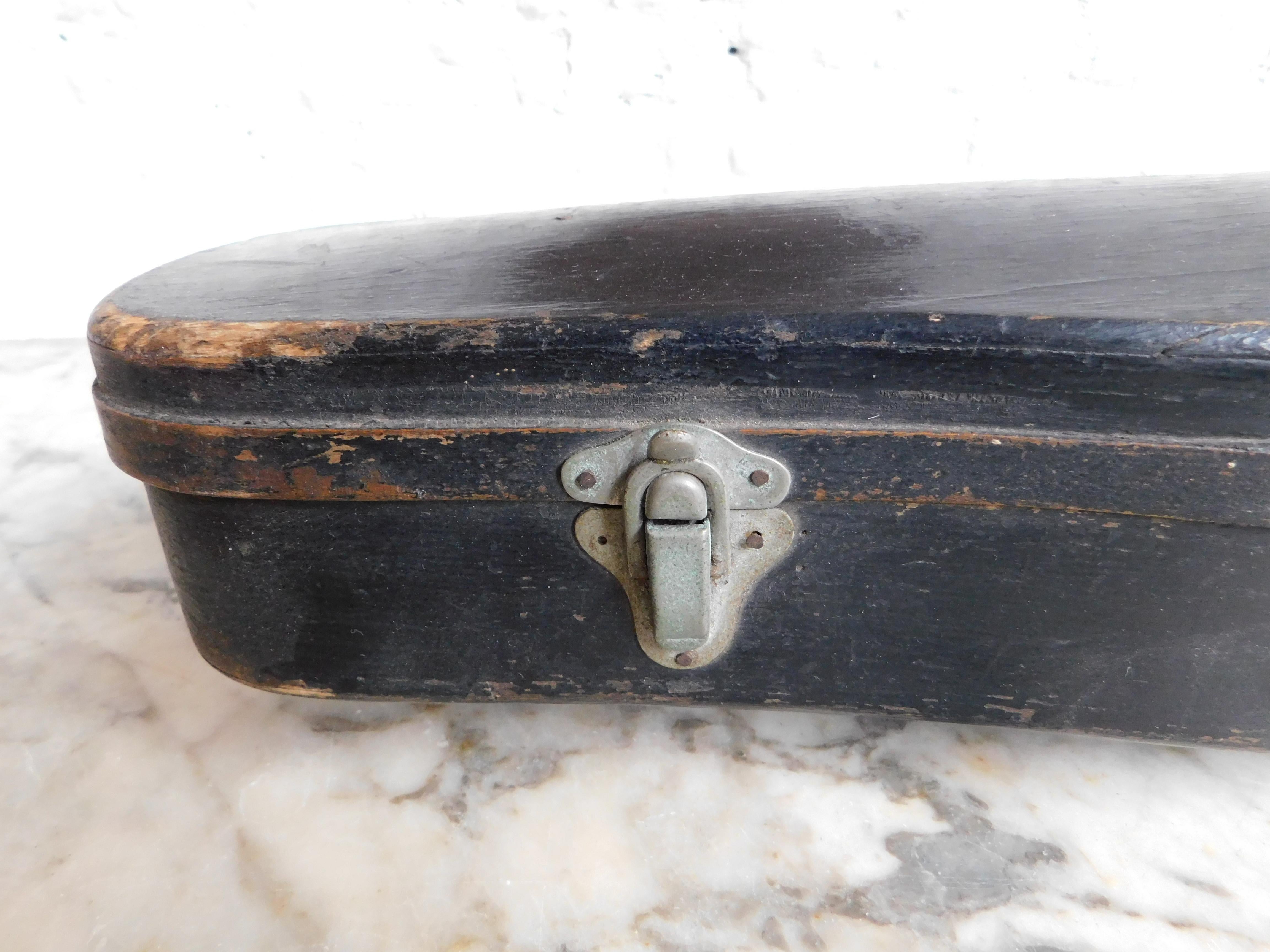 19th Century German Black Wood Violin Case For Sale 2