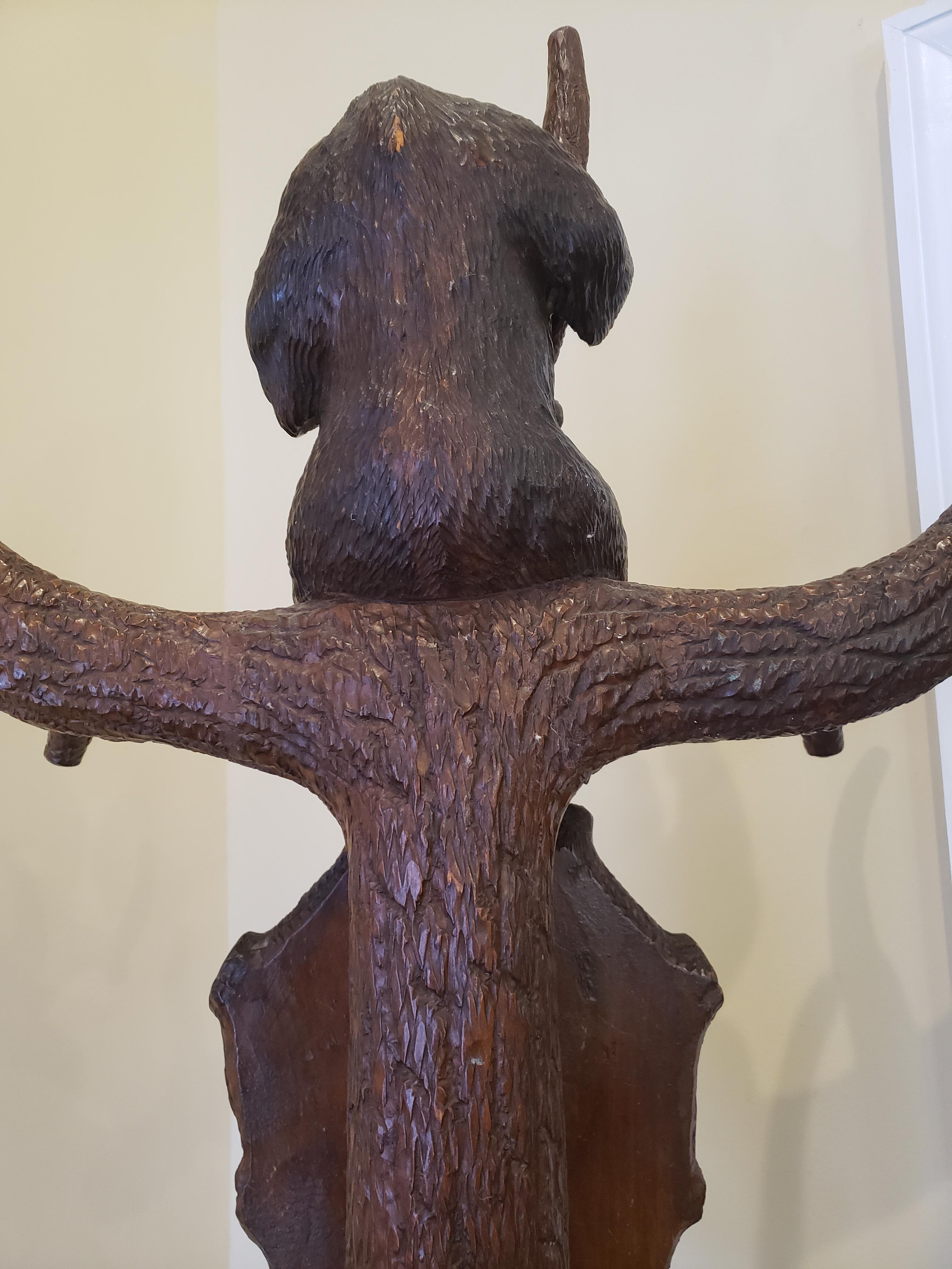 19th Century German Carved Black Forest Bear Hall Tree 8