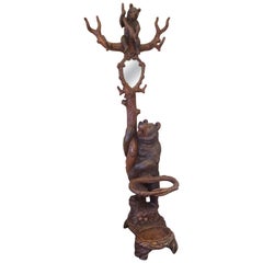 19th Century German Carved Black Forest Bear Hall Tree